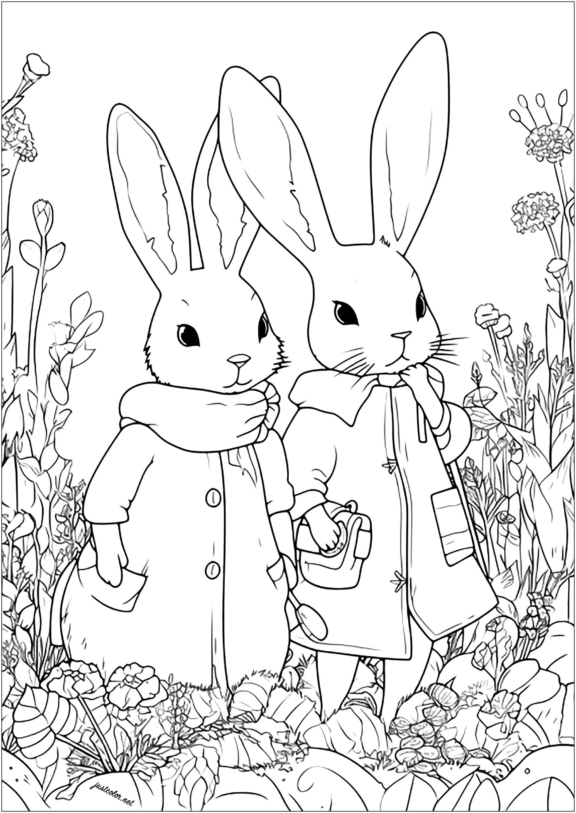 #1 Bunnies Coloring Sheets