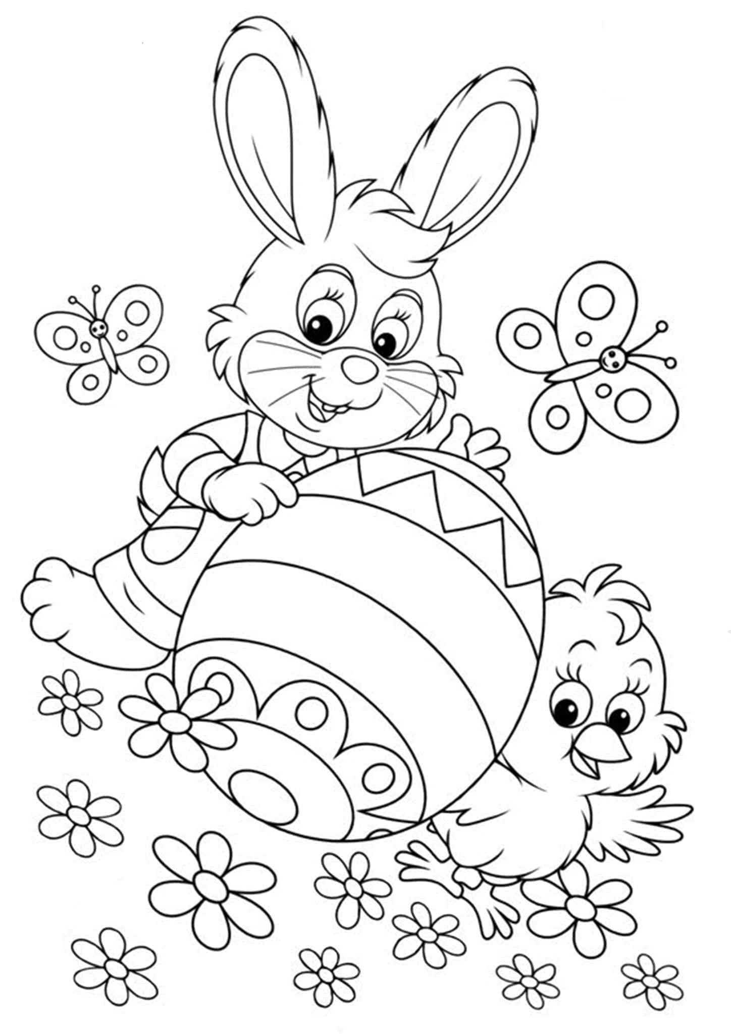 #1 Bunny Coloring Page Printable