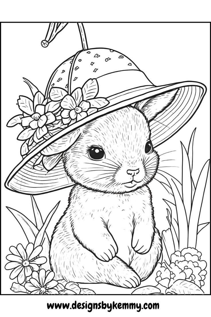 #1 Bunny Coloring Page