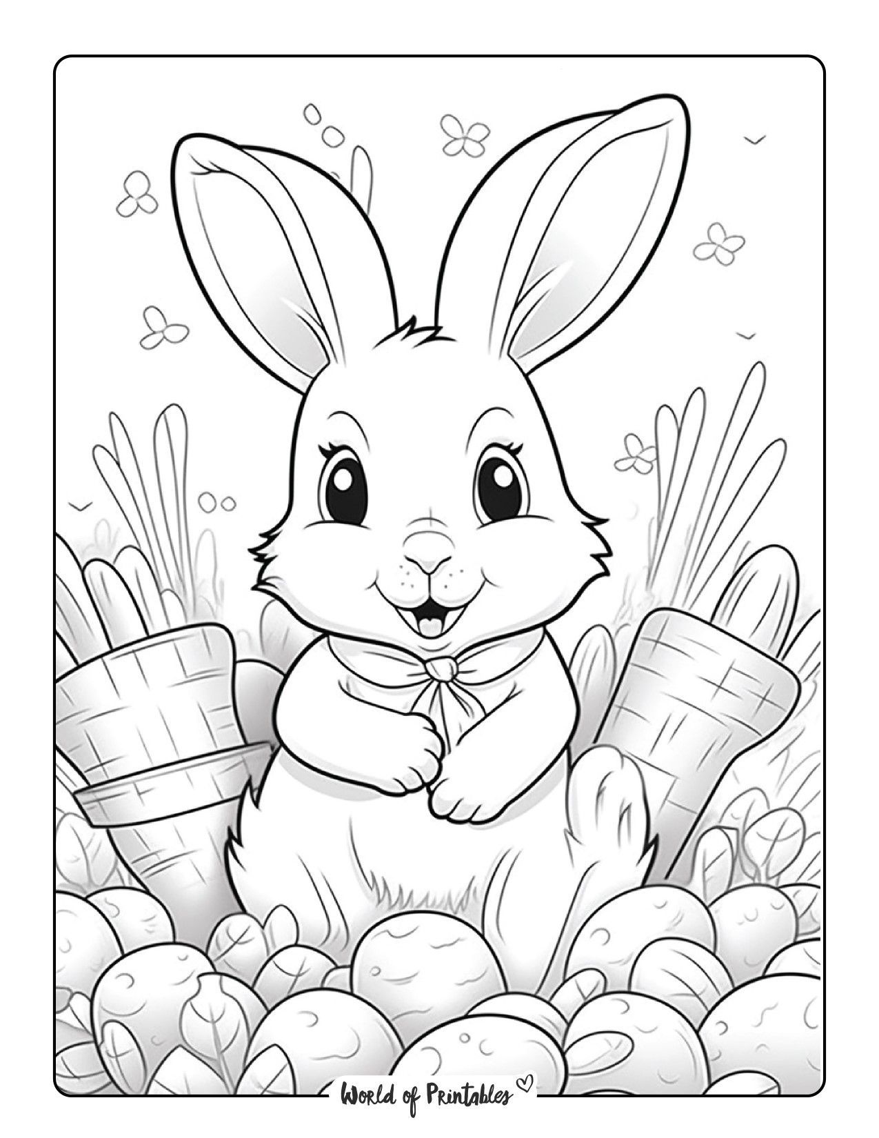 #1 Bunny Coloring Pages Free Printable