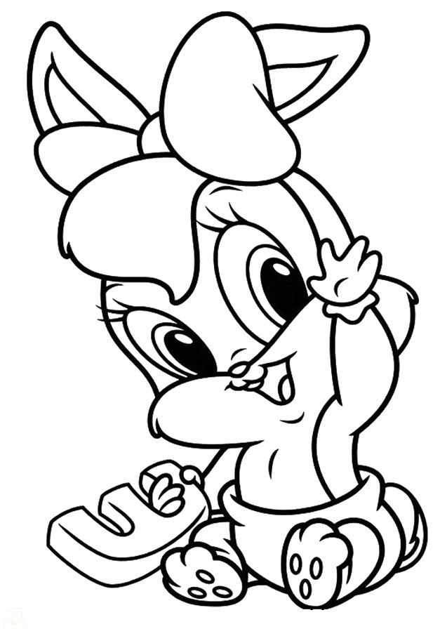 #1 Bunny Rabbit Coloring Page