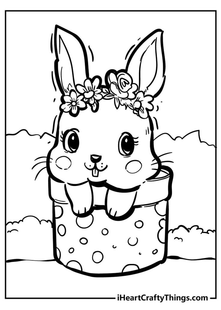 #1 Bunny Rabbit Colouring Pages