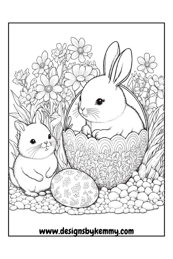 #1 Coloring Pages With Bunnies