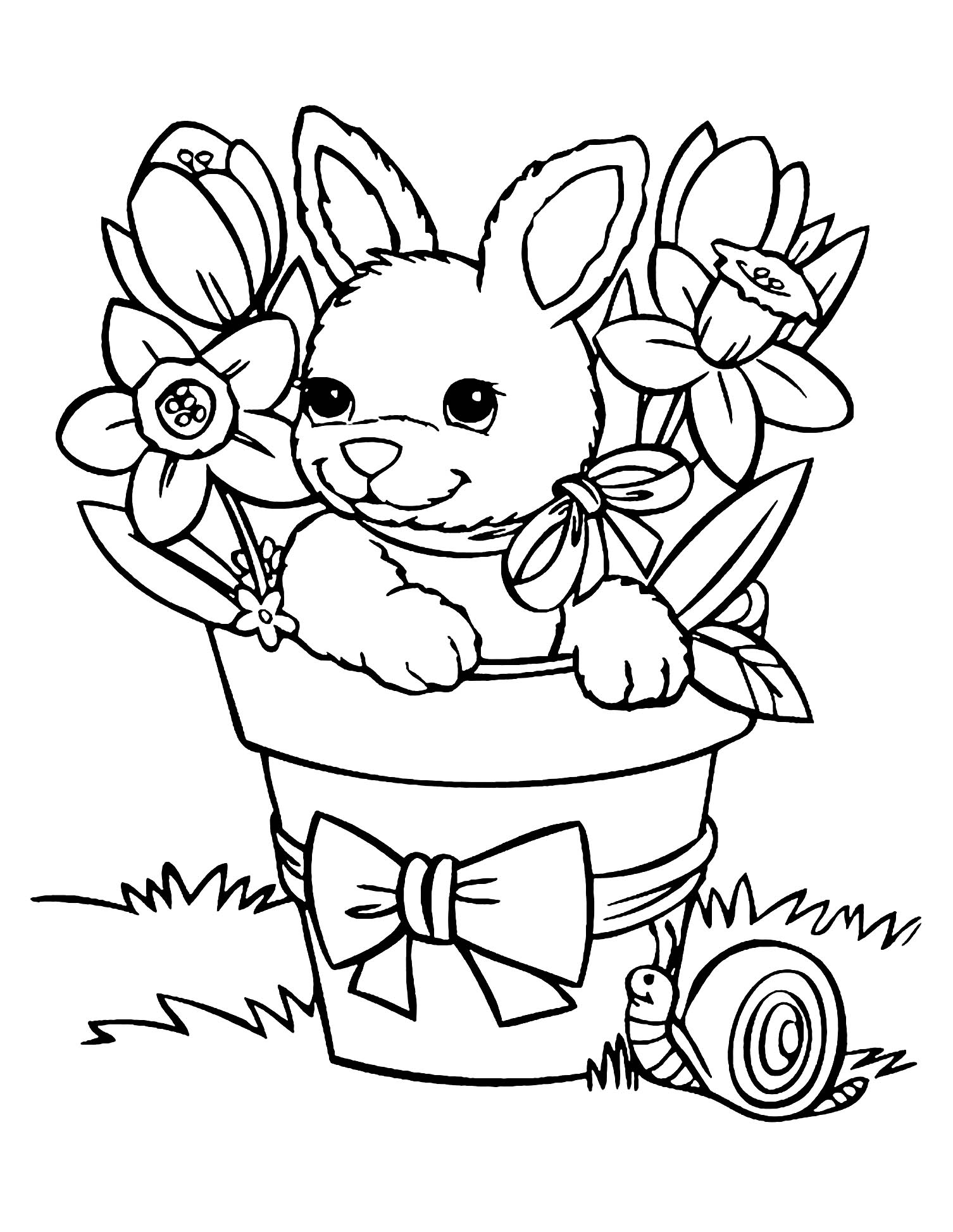 #1 Cute Bunny Coloring Pages Printable