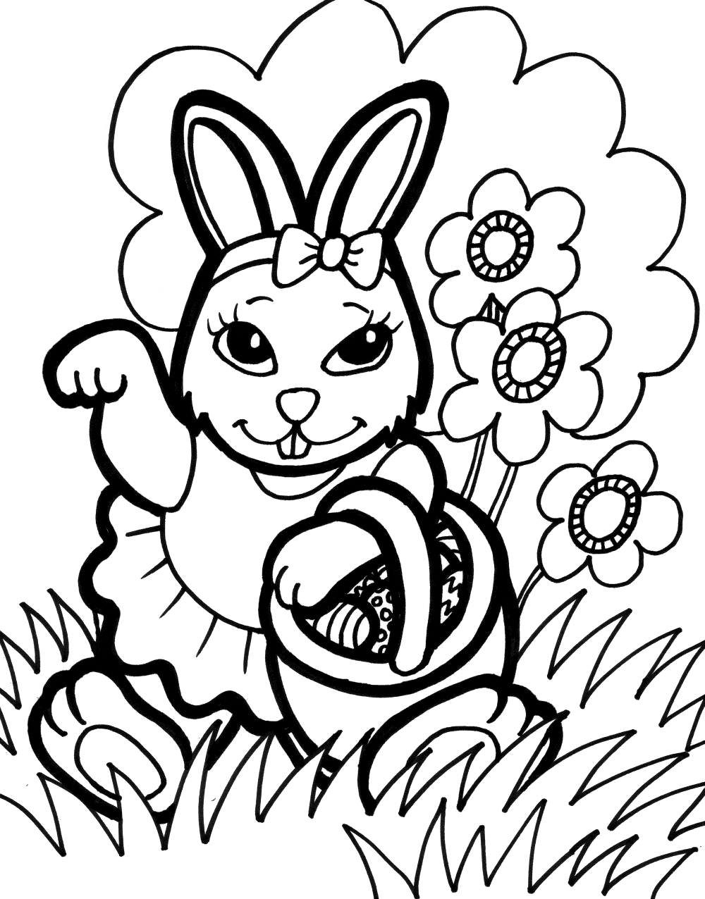 #1 Easter Bunny Colouring In Pages