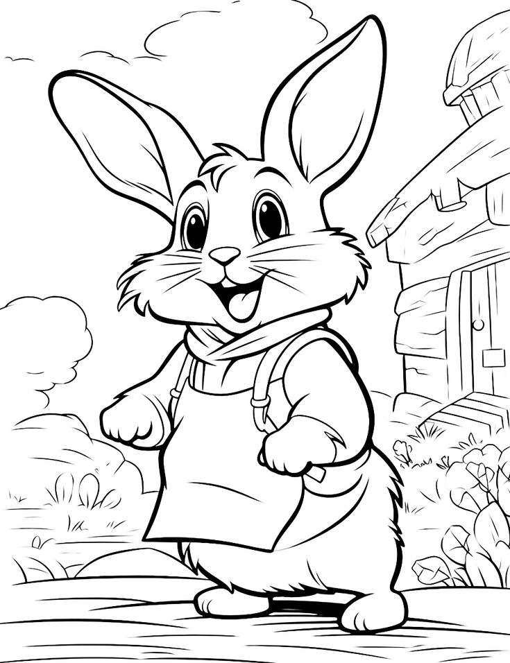 #1 Rabbit Colouring Pages Printable