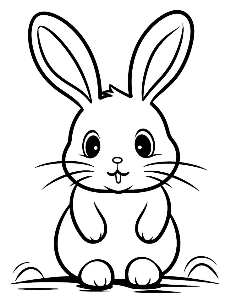 #1 Rabbit Printable Coloring Pages