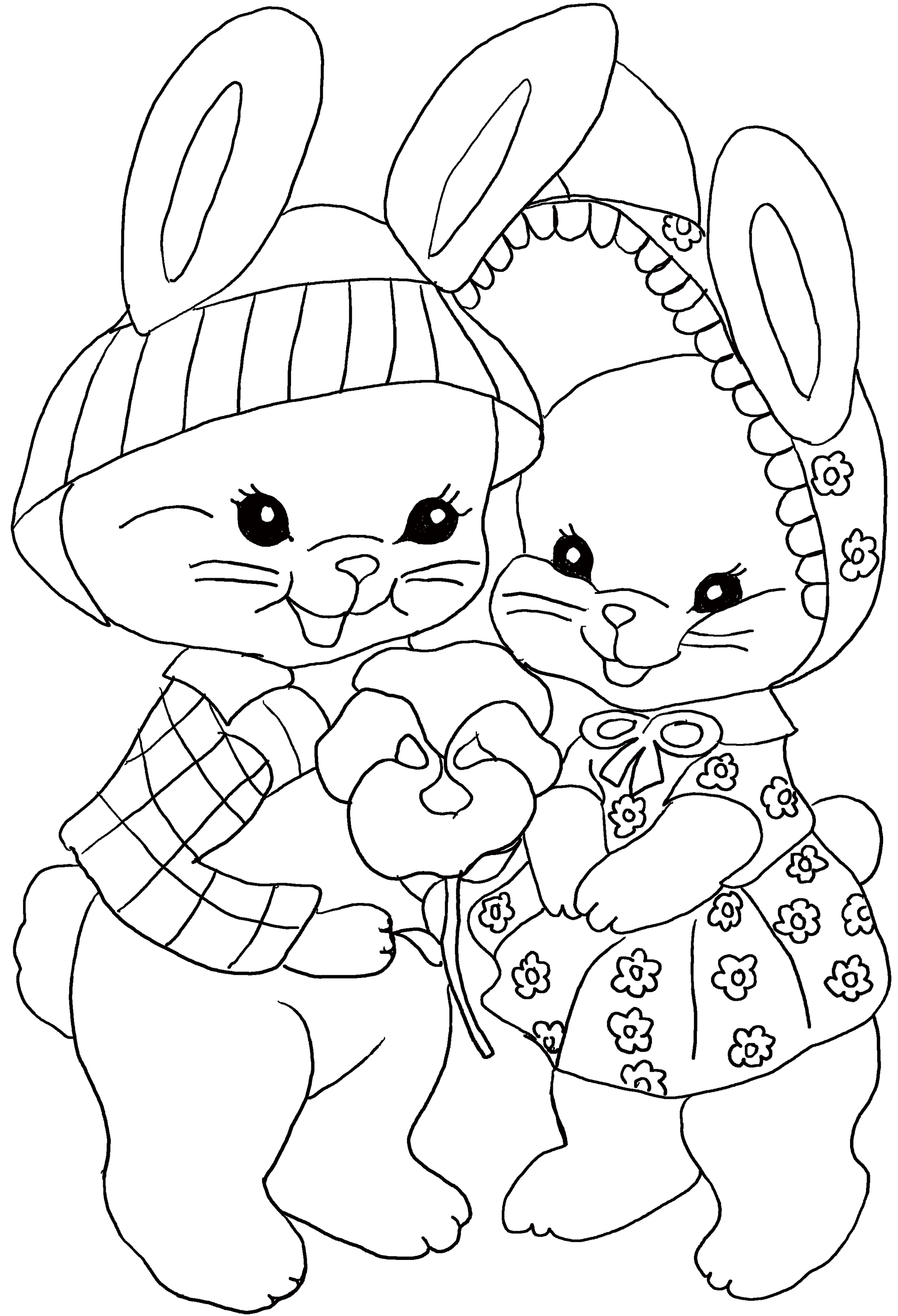 #1 Realistic Bunny Coloring Page