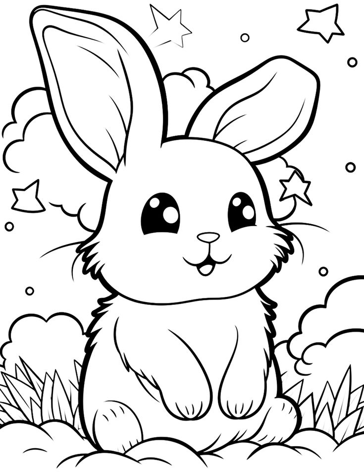 #1 Realistic Bunny Coloring Pages