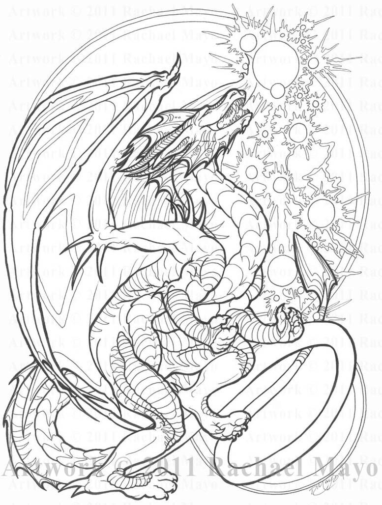 advanced realistic dragon coloring pages