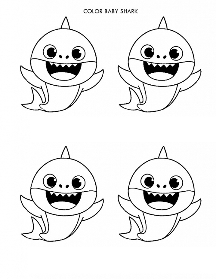 Baby Shark Dududu Coloring Pages Printables 106