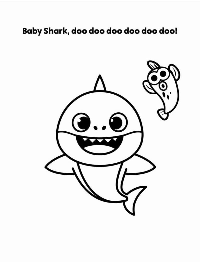 Baby Shark Dududu Coloring Pages Printables 117