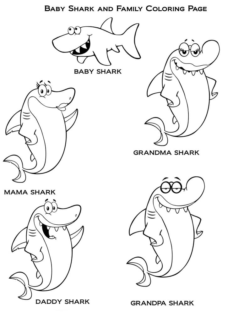 Baby Shark Dududu Coloring Pages Printables 12