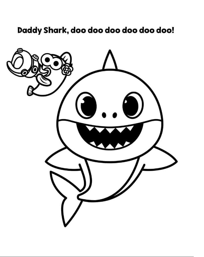 Baby Shark Dududu Coloring Pages Printables 19