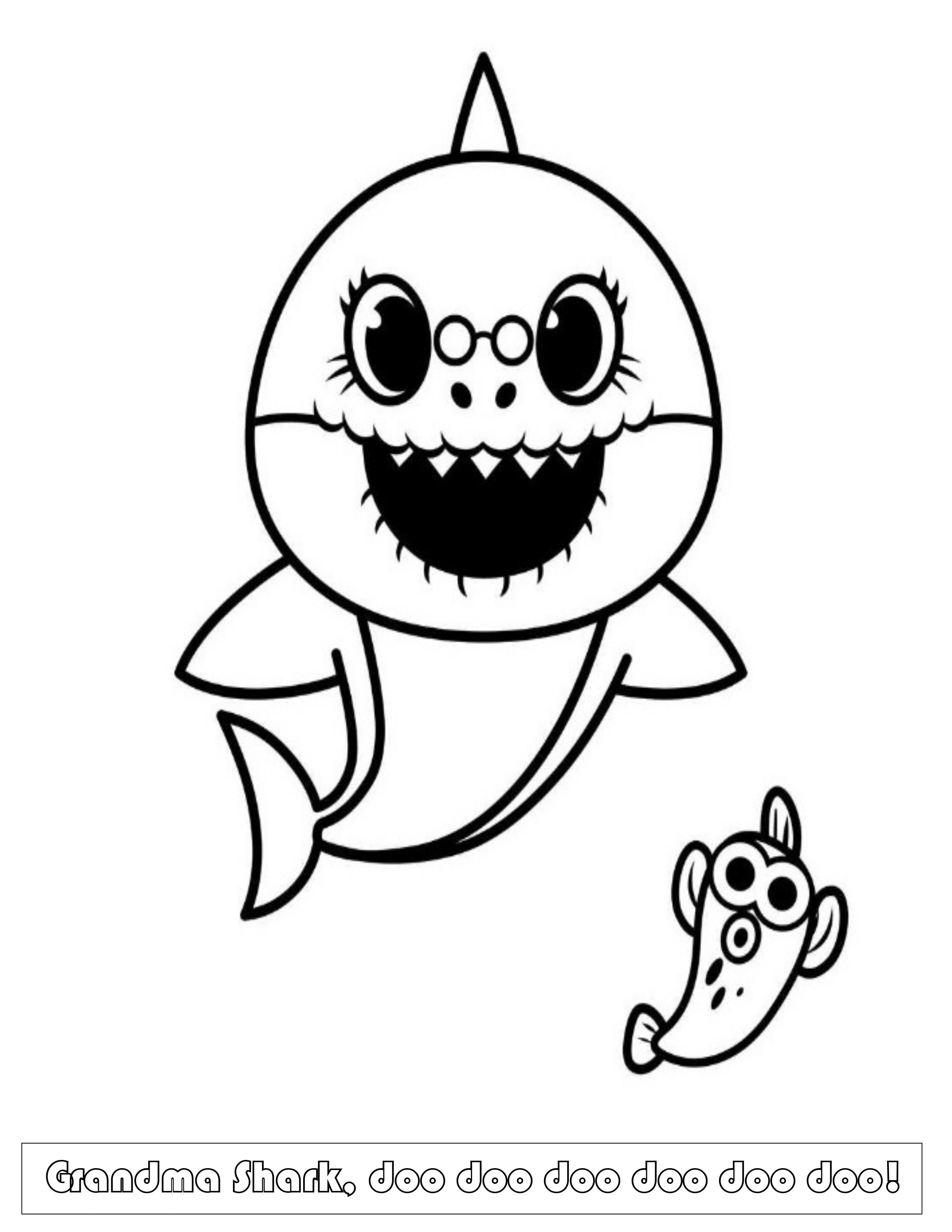 Baby Shark Dududu Coloring Pages Printables 2