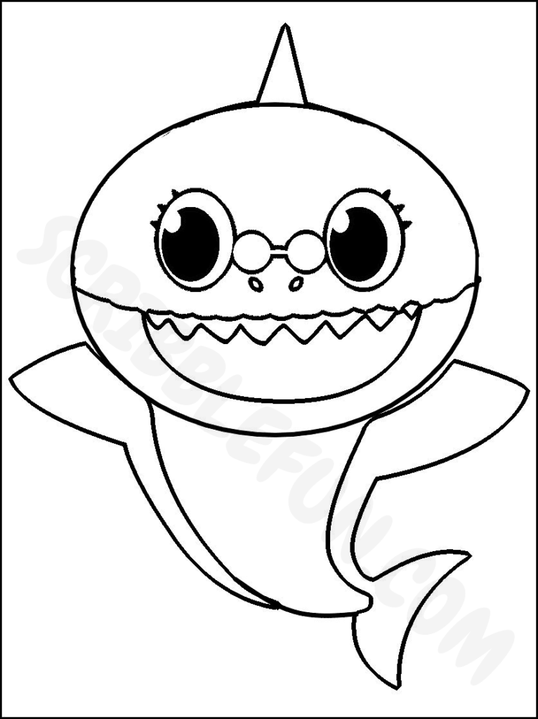 Baby Shark Dududu Coloring Pages Printables 3