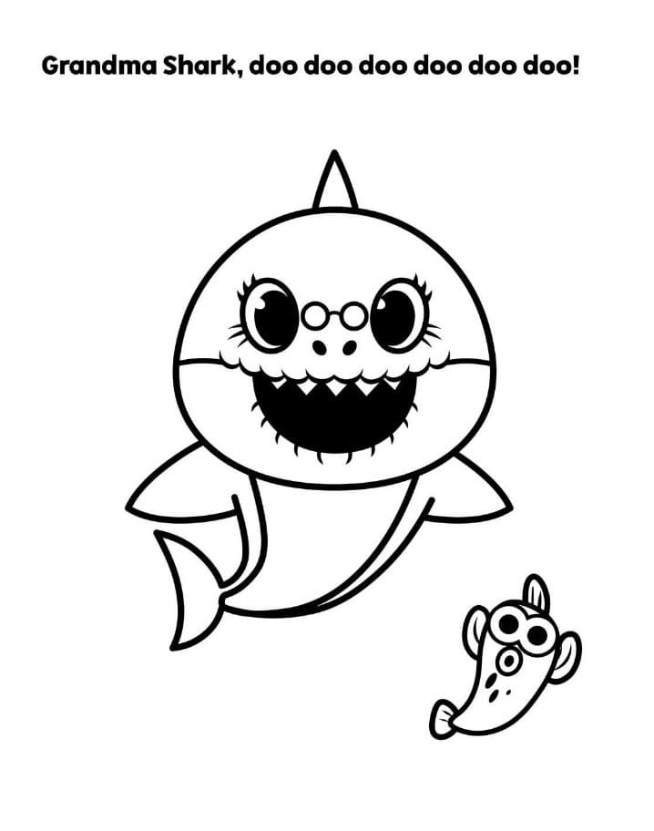 Baby Shark Dududu Coloring Pages Printables 33