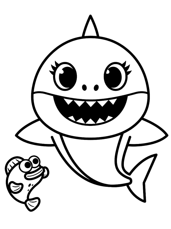 Baby Shark Dududu Coloring Pages Printables 34