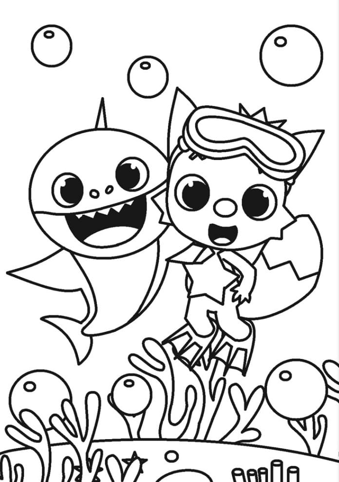 Baby Shark Dududu Coloring Pages Printables 35