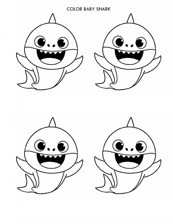 Baby Shark Dududu Coloring Pages Printables 46