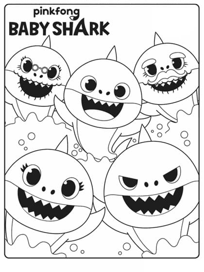 Baby Shark Dududu Coloring Pages Printables 65