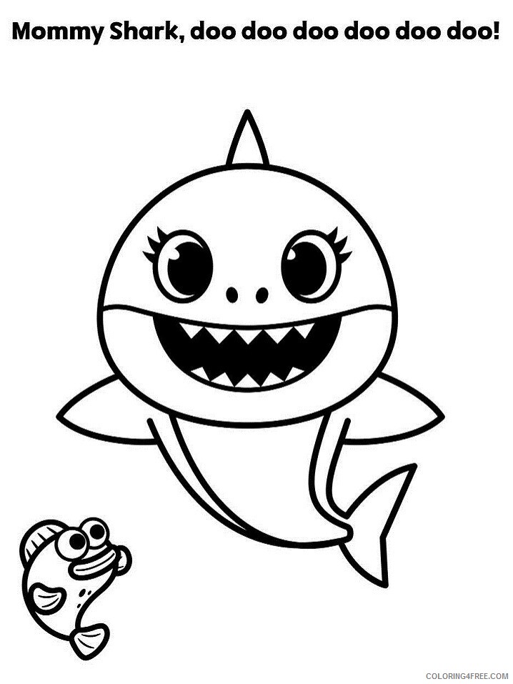 Baby Shark Dududu Coloring Pages Printables 72