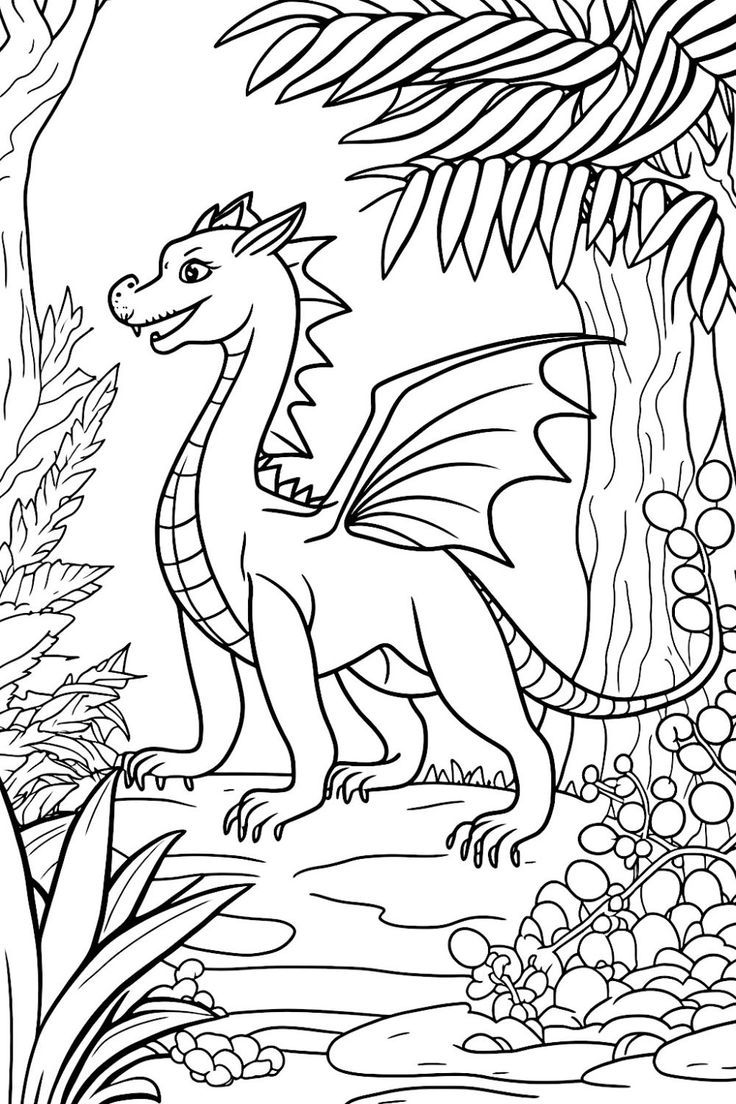 christmas dragon coloring pages