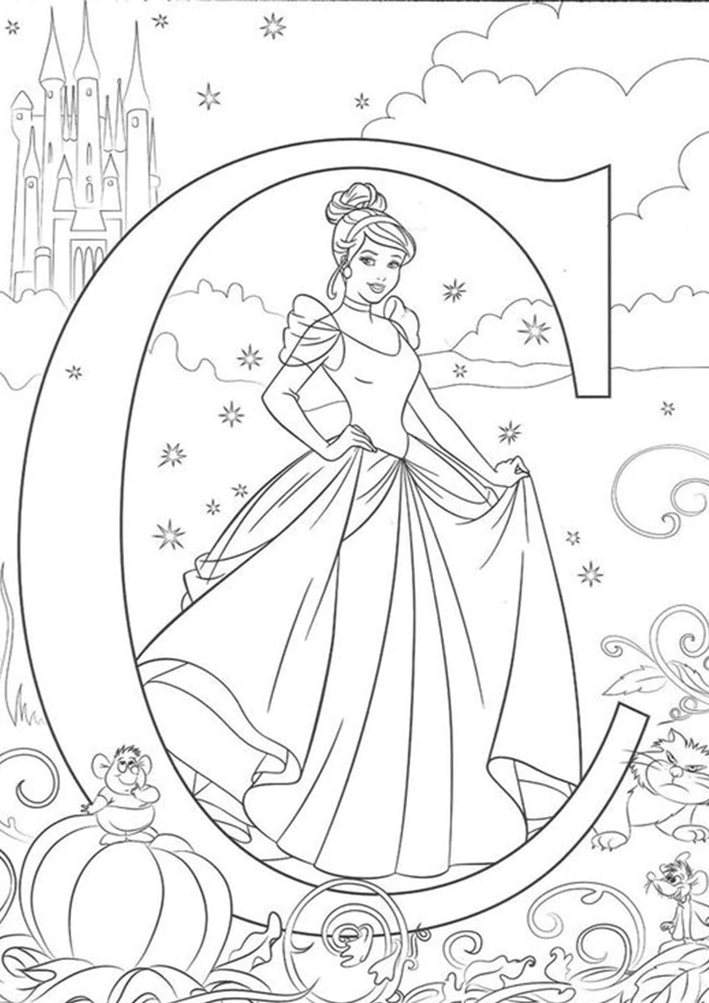 Cinderella Coloring Pages FREE Printable 46