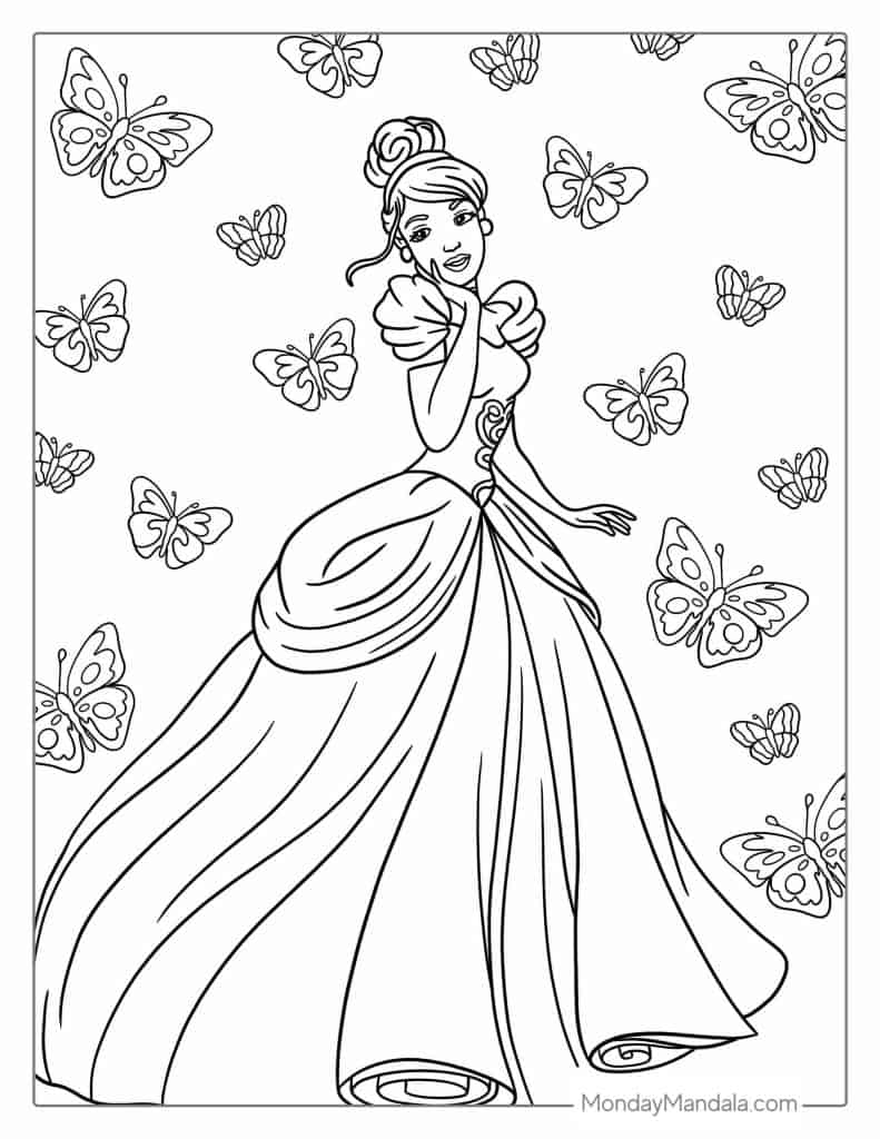 Cinderella Coloring Pages FREE Printable 89