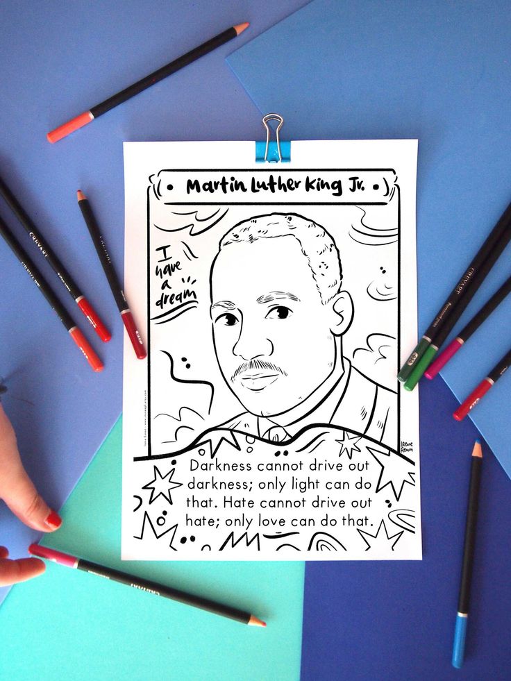 coloring page of martin luther king jr