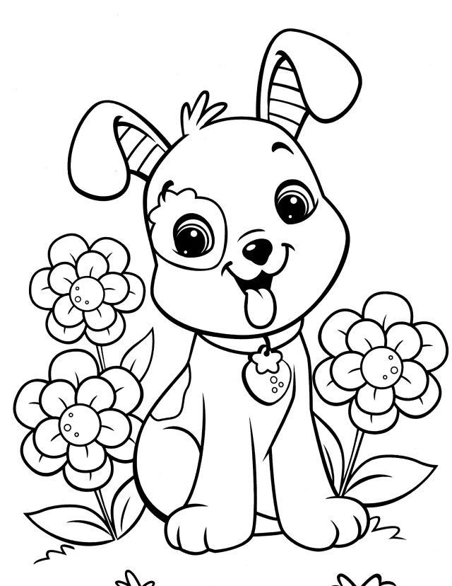 coloring pages dog and cat