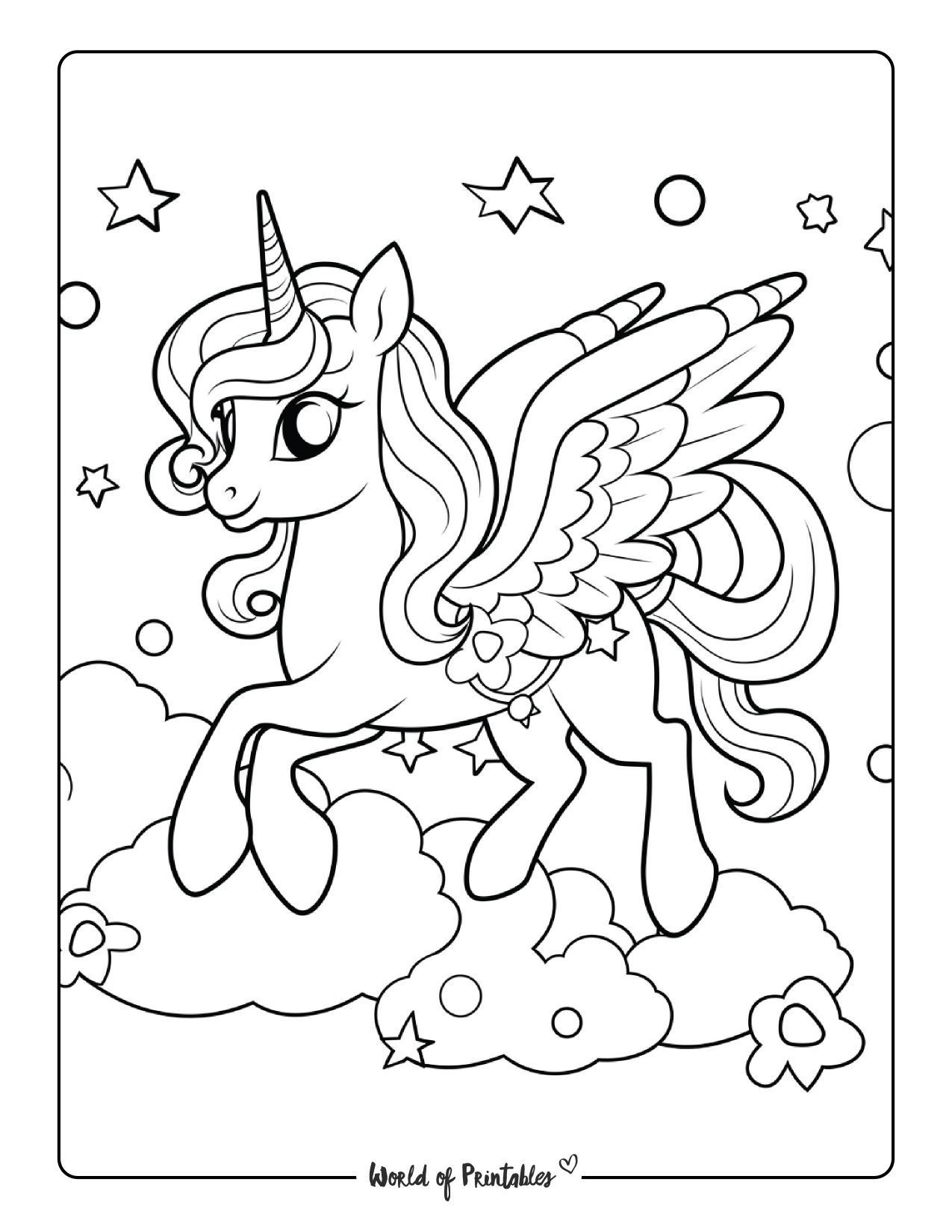 colouring page unicorn