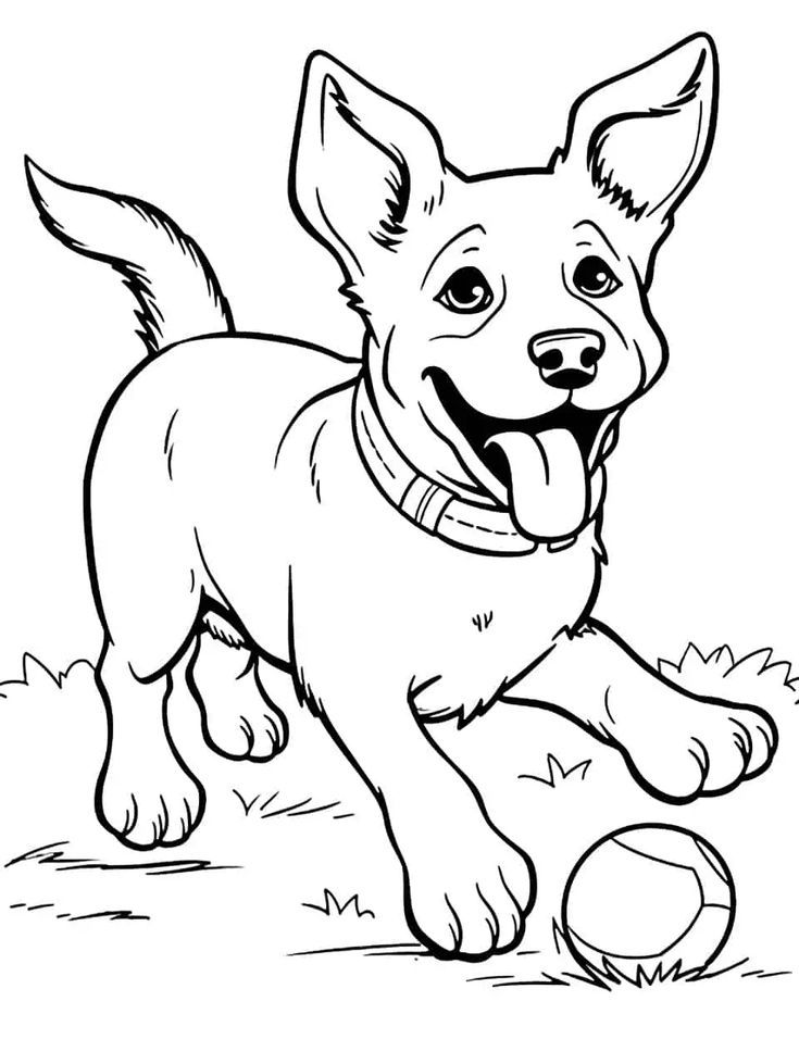 cute dog coloring pages easy