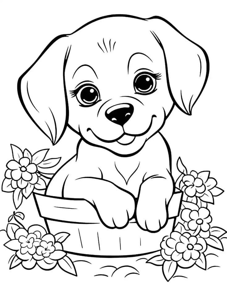 cute dog coloring pages printable