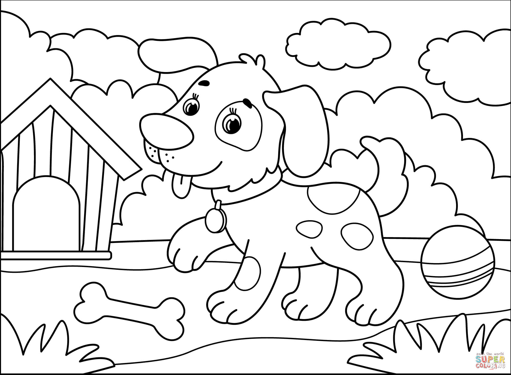 Cute Doggy Coloring Pages 124