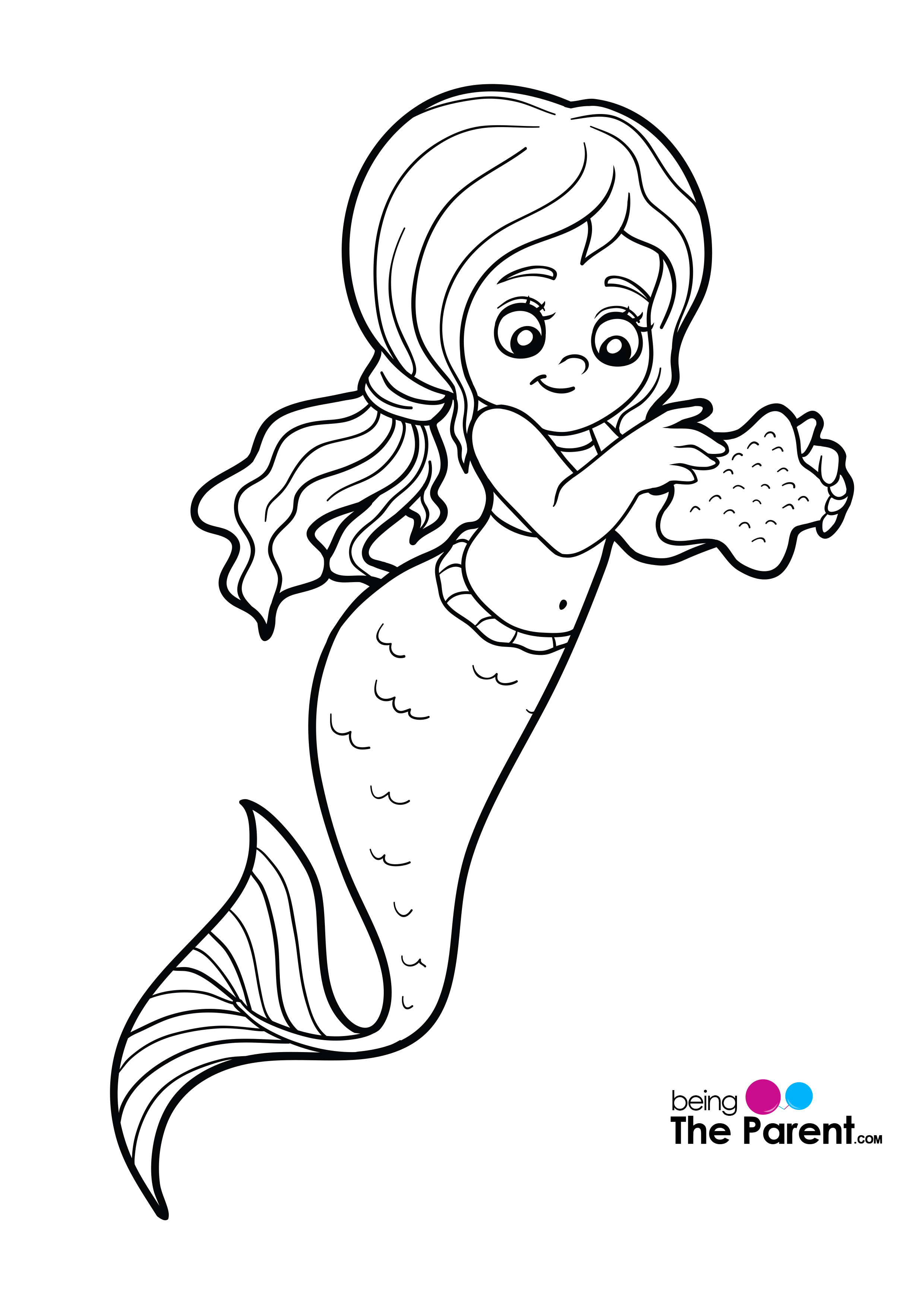 Cute Mermaid Coloring Pages Printables 1