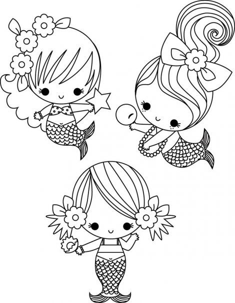 Cute Mermaid Coloring Pages Printables 104