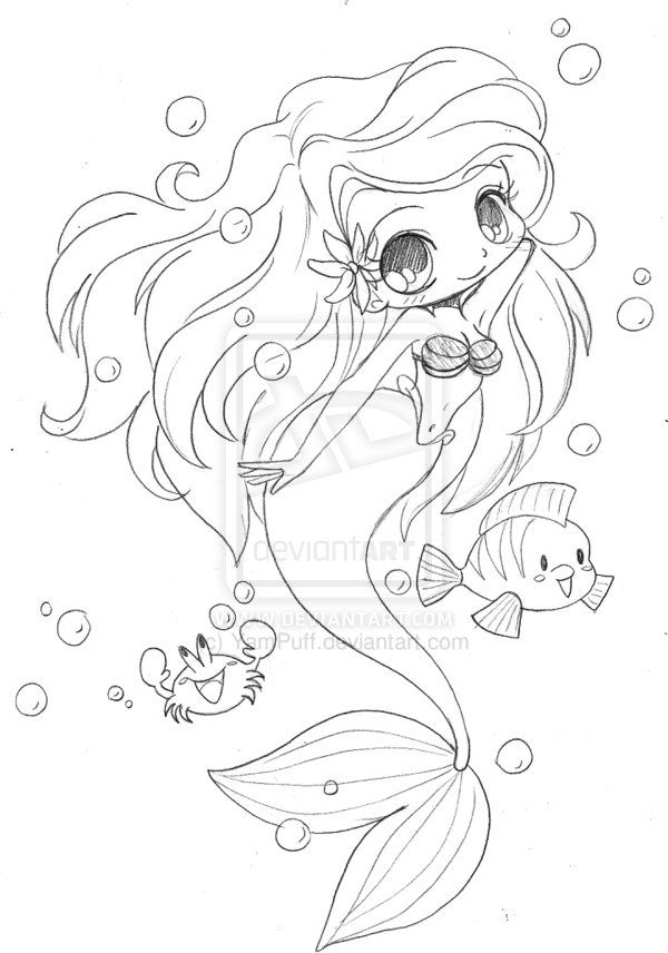 Cute Mermaid Coloring Pages Printables 106