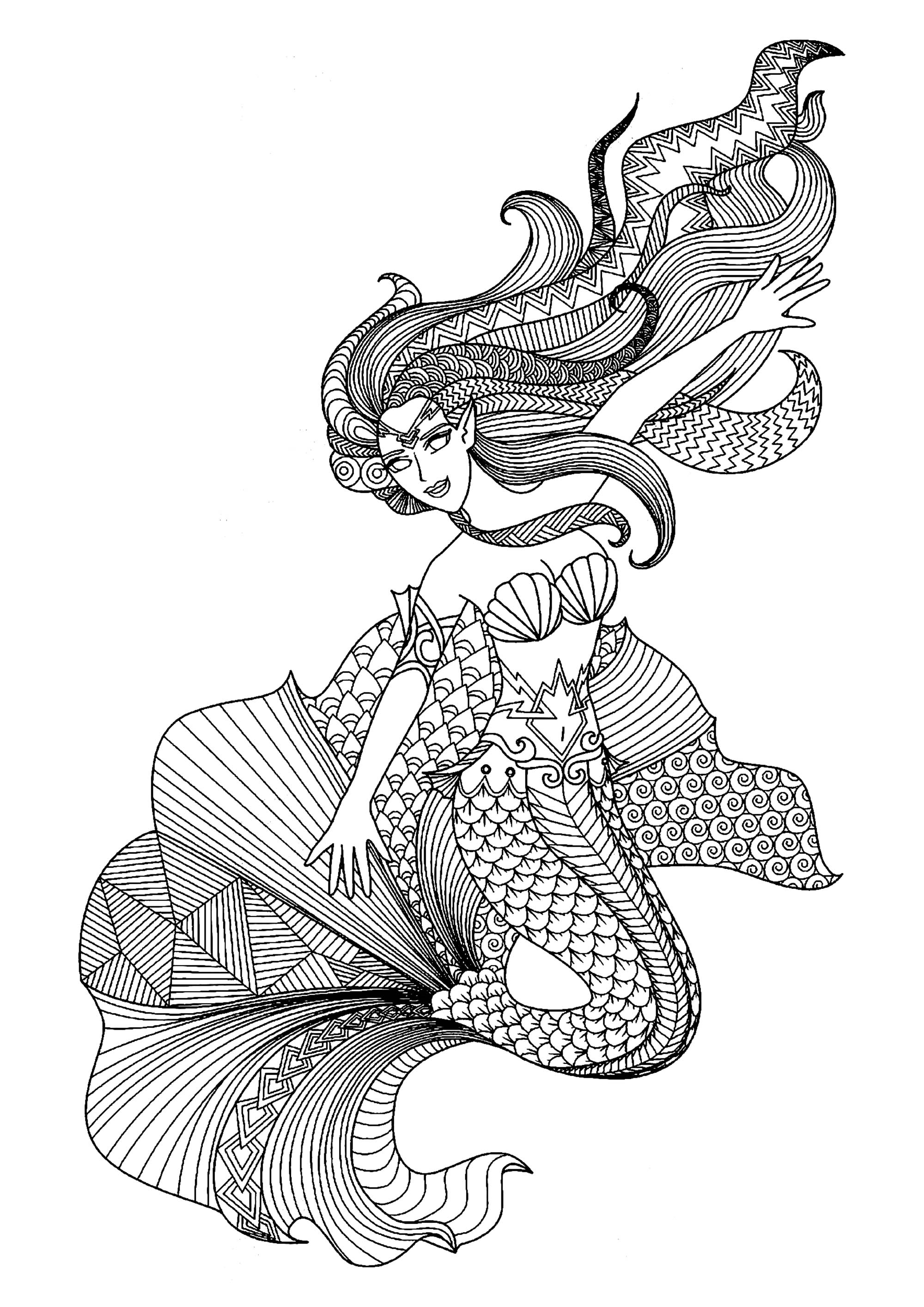 Cute Mermaid Coloring Pages Printables 112