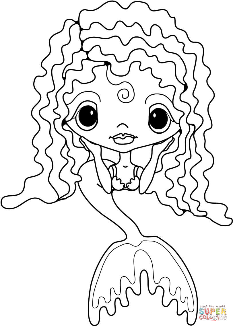 Cute Mermaid Coloring Pages Printables 120