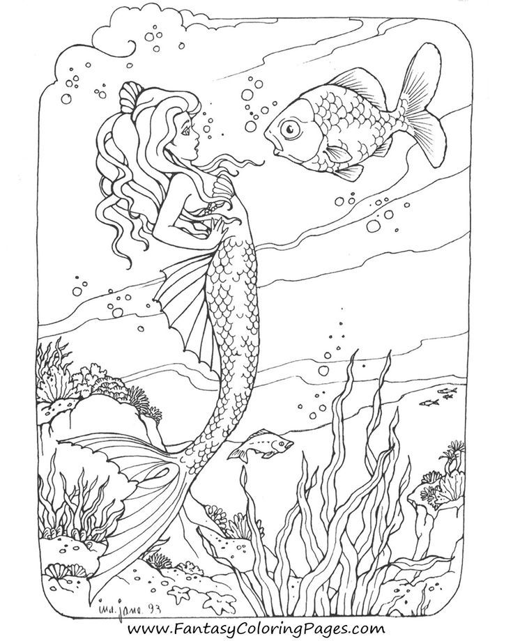 Cute Mermaid Coloring Pages Printables 121