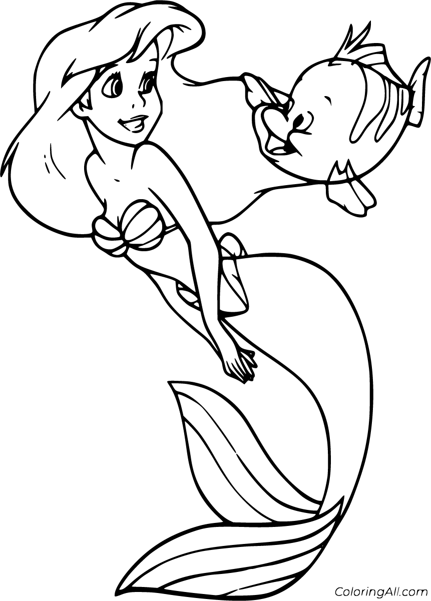 Cute Mermaid Coloring Pages Printables 123