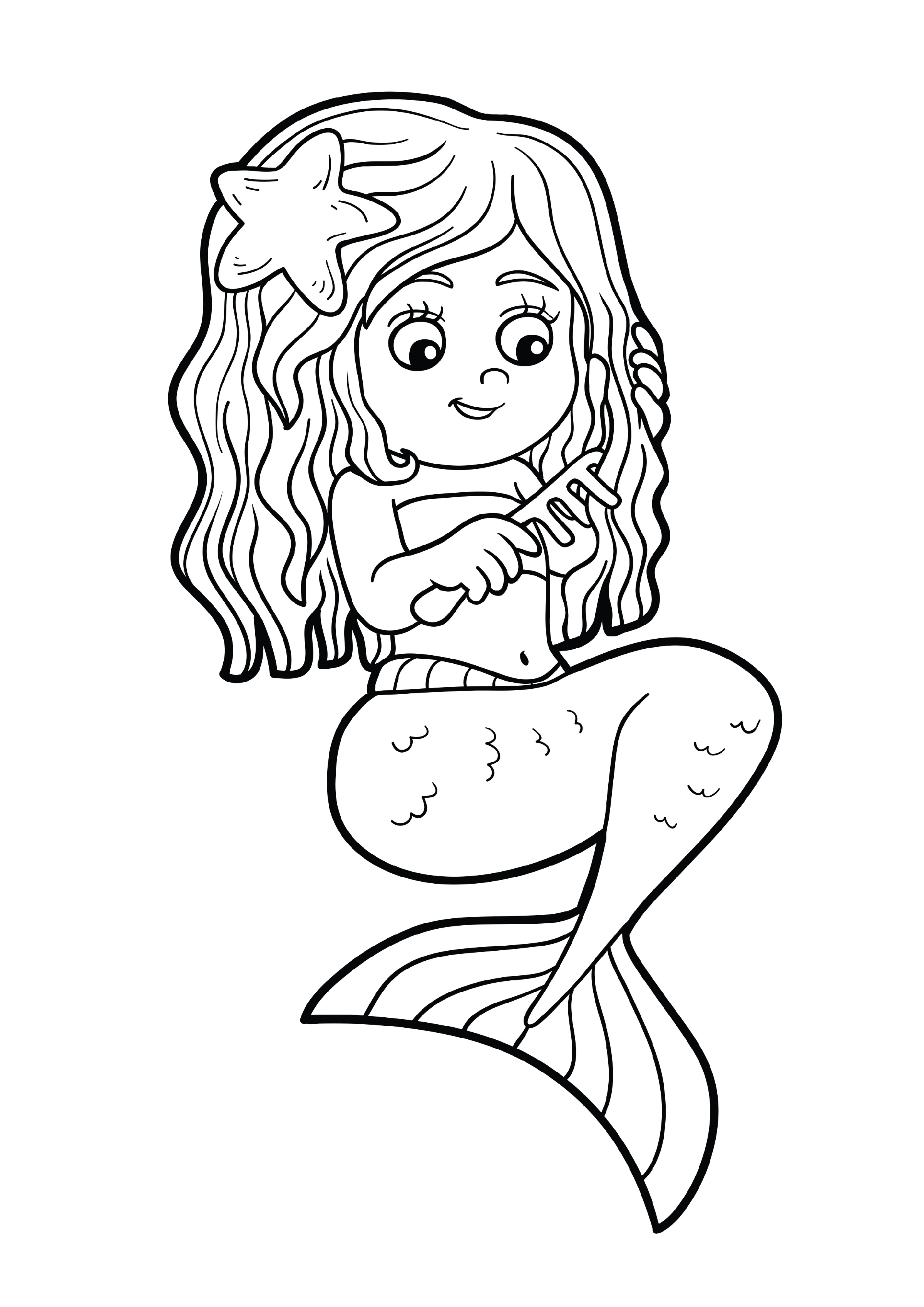 Cute Mermaid Coloring Pages Printables 126