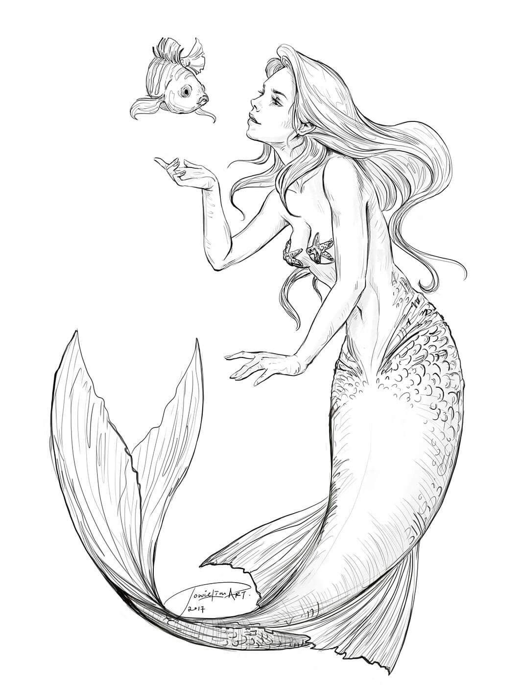 Cute Mermaid Coloring Pages Printables 127