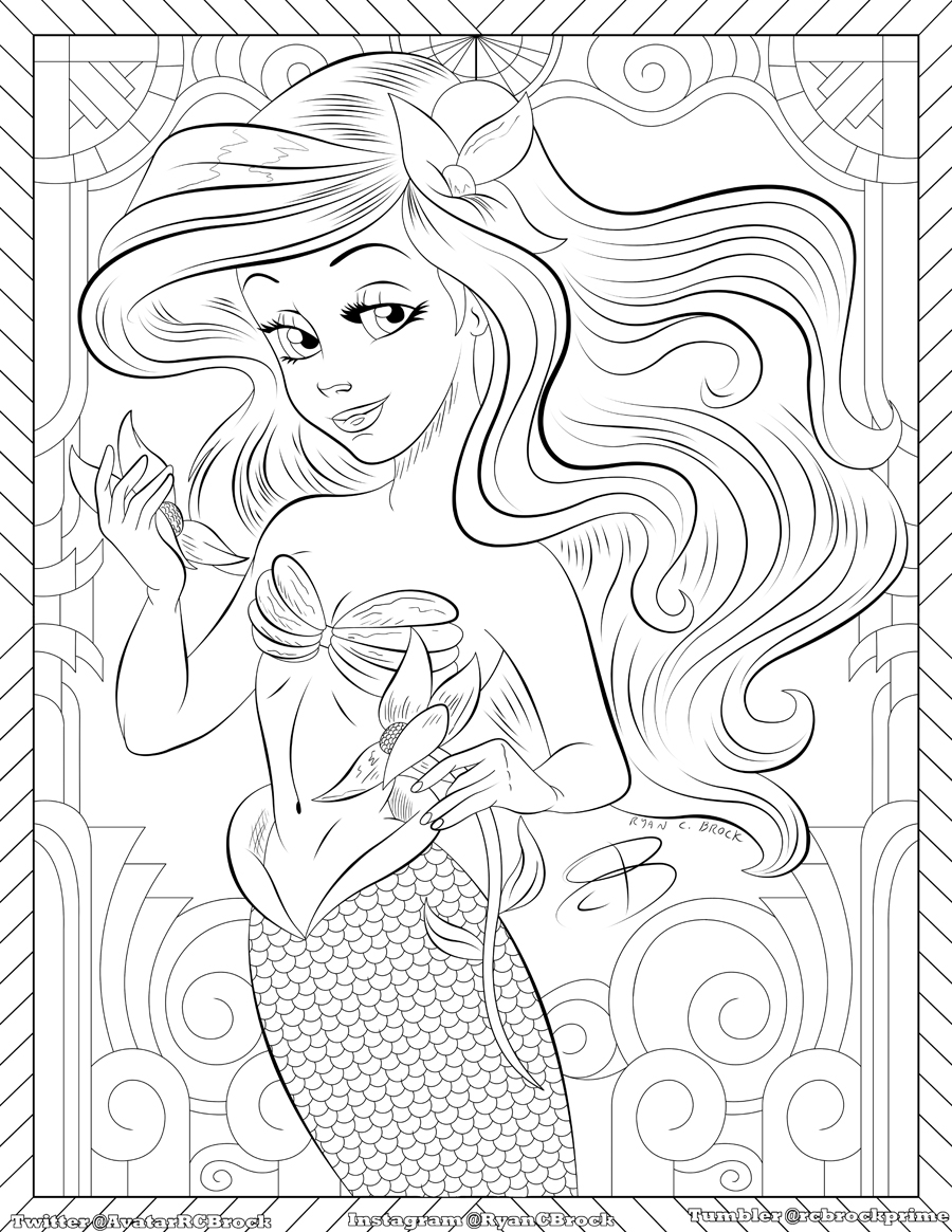 Cute Mermaid Coloring Pages Printables 13