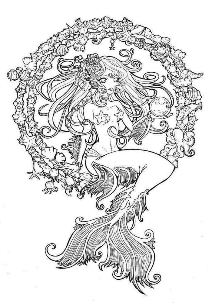 Cute Mermaid Coloring Pages Printables 130