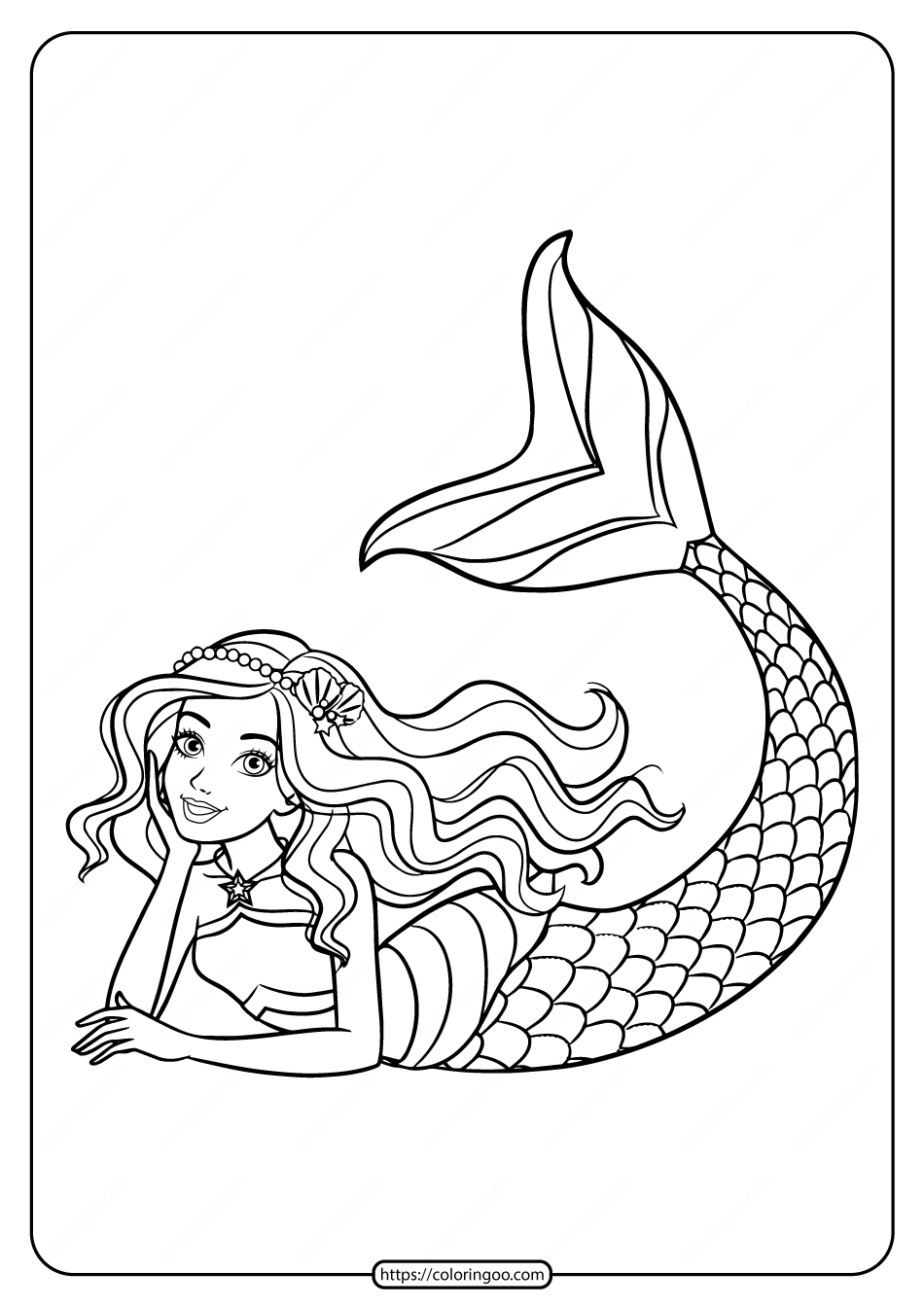 Cute Mermaid Coloring Pages Printables 131