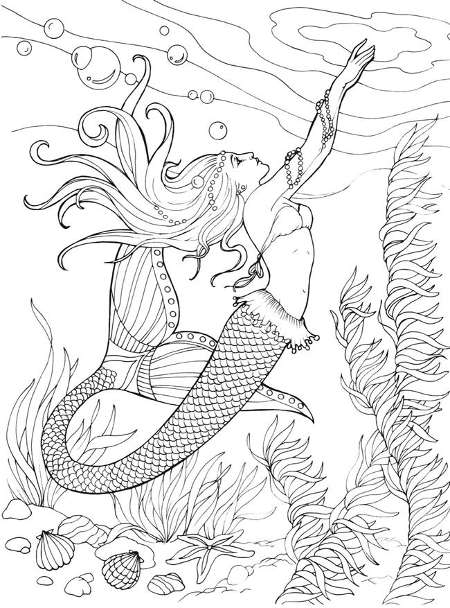 Cute Mermaid Coloring Pages Printables 133