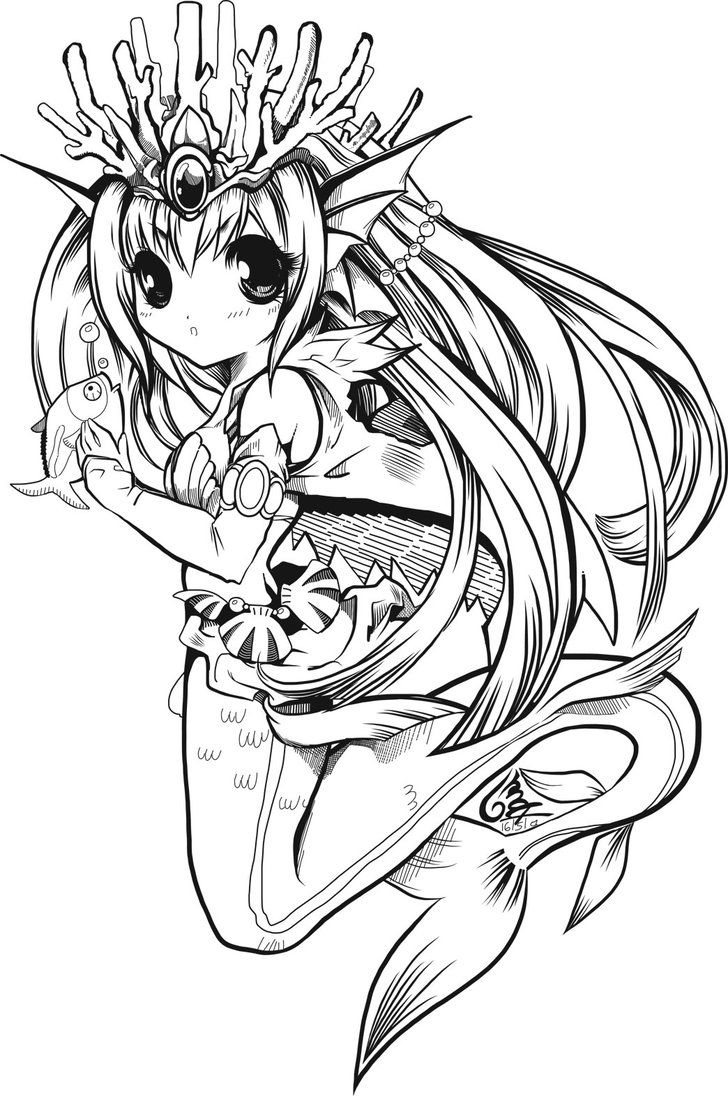 Cute Mermaid Coloring Pages Printables 136