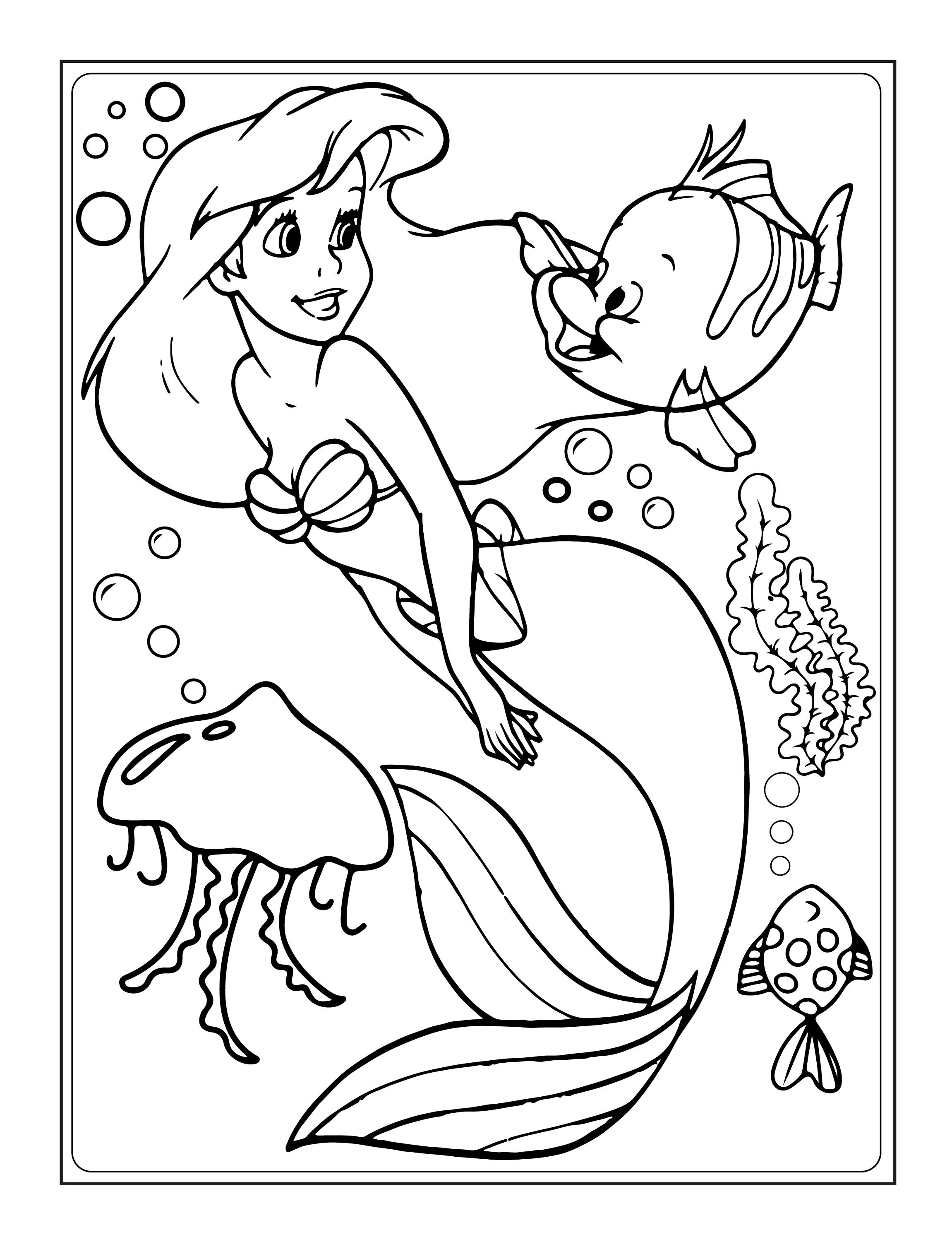 Cute Mermaid Coloring Pages Printables 142